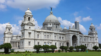 Fototapeta na wymiar Victoria Memorial Hall, Kolkata, West Bengal,India. Currently serves as a museum.