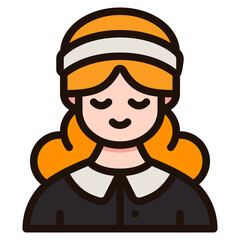 pilgrim filled outline icon