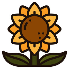 sunflower filled outline icon