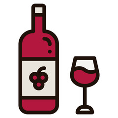 wine filled outline icon