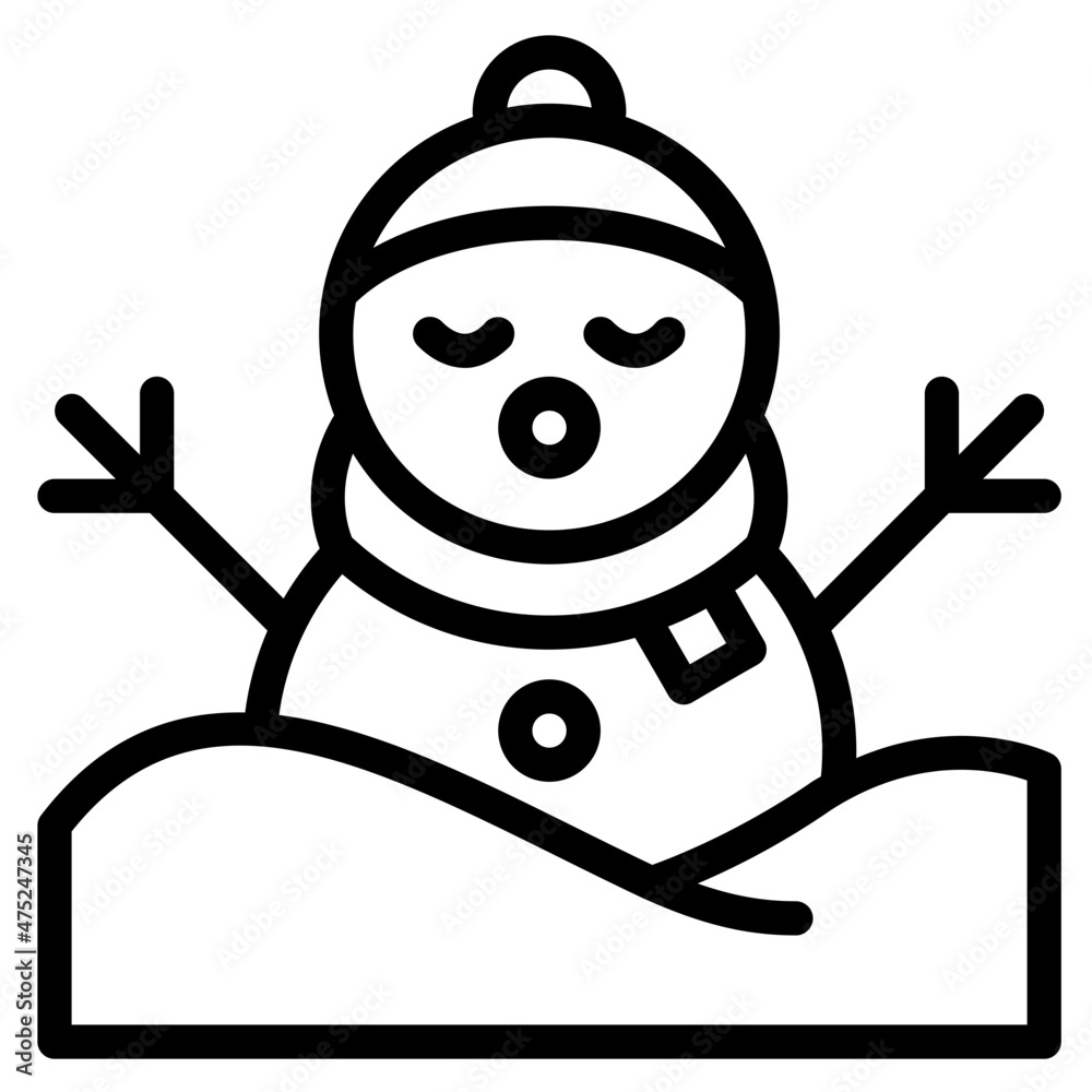 Canvas Prints snowman outline icon