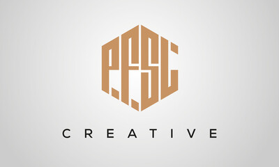 creative polygon PFSL letters logo design, vector template