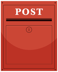 Isolated postbox in cartoon style