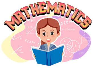 Math teacher with mathematics icon