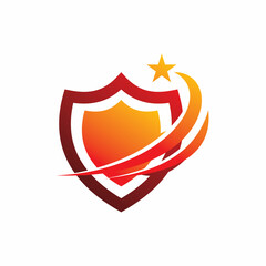 shooting star shield logo design