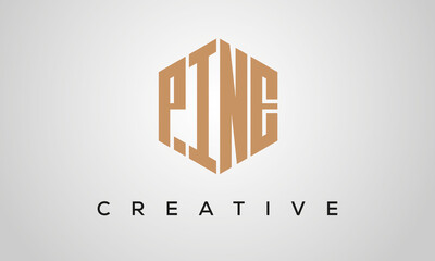 creative polygon PINE letters logo design, vector template