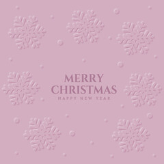 Composition with winter theme of snowflakes. Merry Christmas card