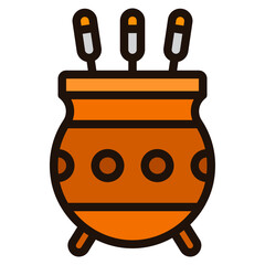 incense filled outline icon