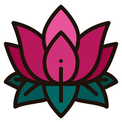lotus filled outline icon