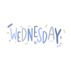 Awesome Wednesday Weekday Typography Doodle Vector