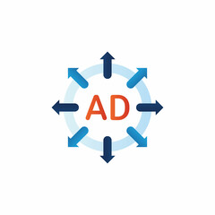 Advertising Submission icon in vector. Logotype