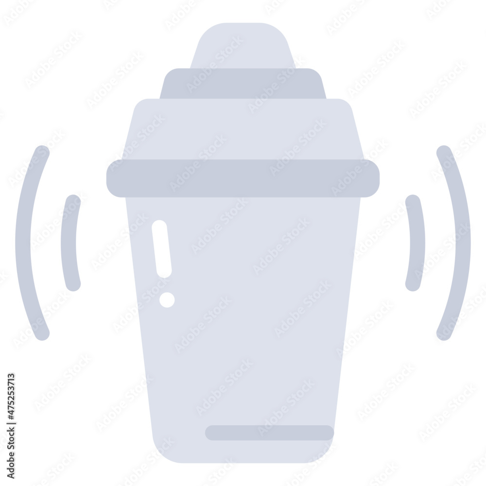 Sticker cocktail shaker flat icon