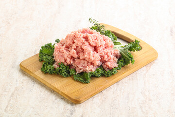 Raw pork minced meat for cooking