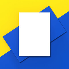 Template for inserting text or picture. Abstract placement of blank sheets. Scheme. square image. 3D image. 3D rendering.