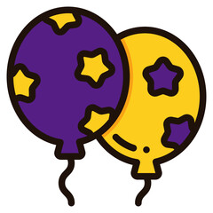 balloons filled outline icon