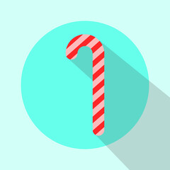 Christmas candy cane flat icon for element illustration, template, banner, flyer, discount, sales, or poster