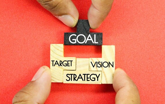 the concept of business goals with targets, vision and strategy