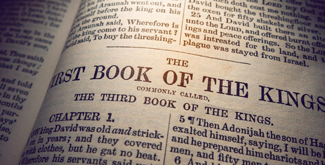 Close up of old Holy bible