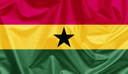 Ghana waving flag background.