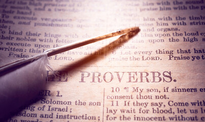 Close up of old Holy bible