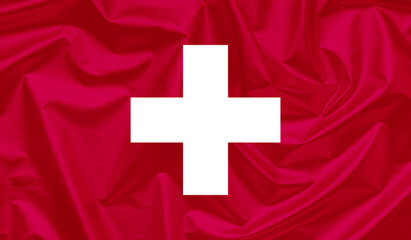 Switzerland waving flag background.