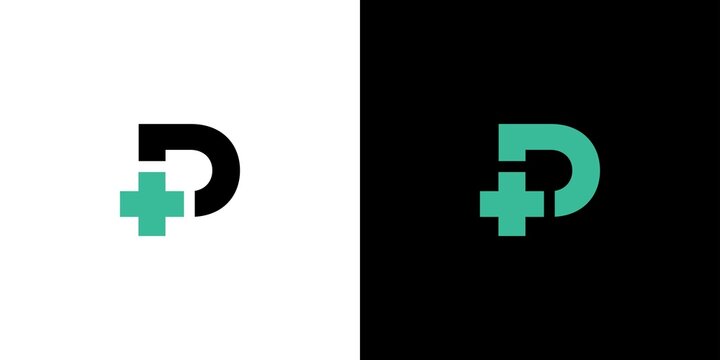 Simple and modern letter P combination health logo design 1
