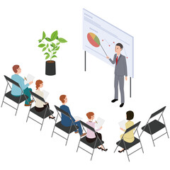 アイソメ　ビジネスセミナー　男性女性