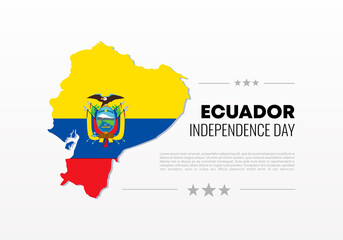 Ecuador independence day background banner poster for national celebration on august 10 th.