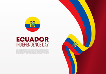 Ecuador independence day background banner poster for national celebration on august 10 th.