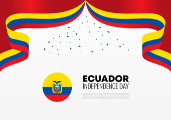 Ecuador independence day background banner poster for national celebration on august 10 th.