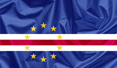 Cape Verde waving flag background.