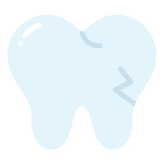 broken tooth flat icon