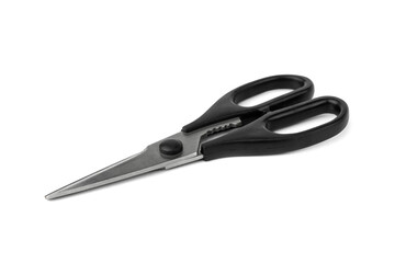 Black scissors isolated on white background.