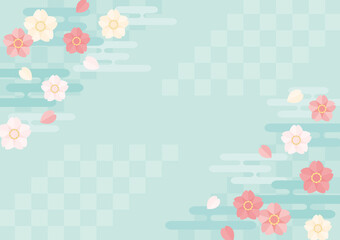 和風 シンプル 桜 花 イラスト 背景素材 爽やか