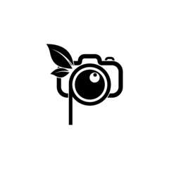 Letter P photography leaf logo design