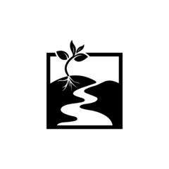 Fototapeta na wymiar River growth logo design