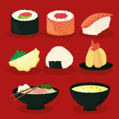 eight japanese dishes