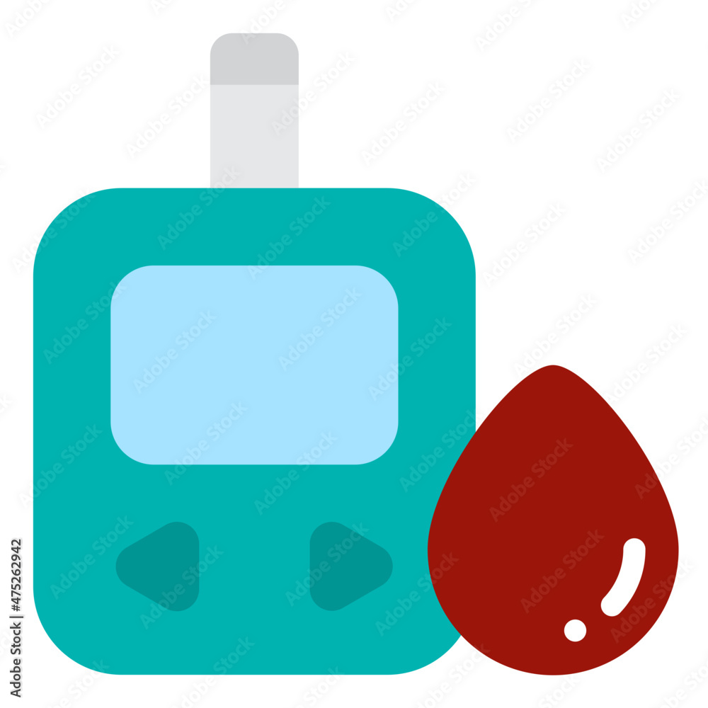 Sticker diabetes test flat icon