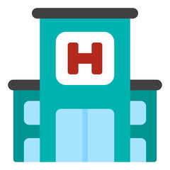 hospital flat icon