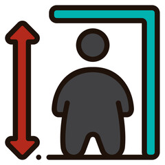 height filled outline icon