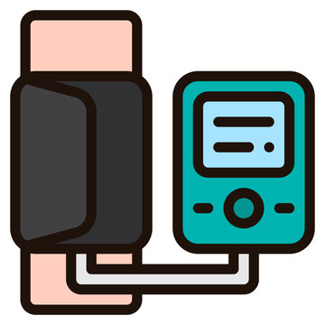 Blood Pressure Filled Outline Icon