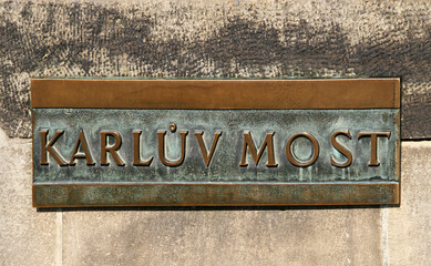 Fototapeta premium Bronze plaque with the inscription 