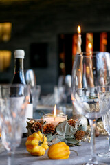 Beautiful table set for a festive and elegant dinner