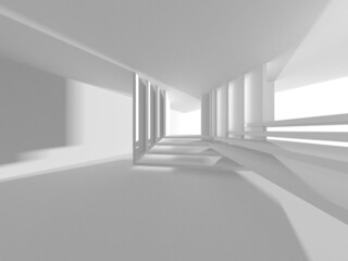 Obraz premium Illuminated corridor interior design. Empty Room Interior Background