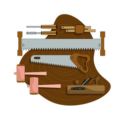 A set of tools for carpentry work. Elements for your design are ready. Vector illustration in cartoon style. EPS10