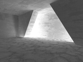 Abstract architecture background. Empty rough concrete interior