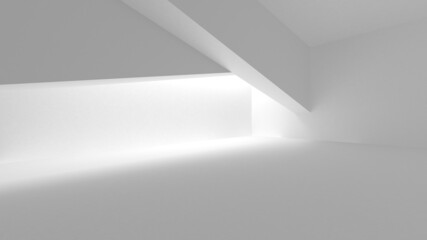 Illuminated corridor interior design. Empty Room Interior Background