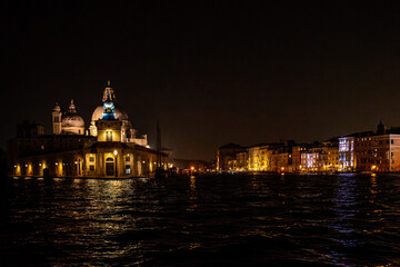 Venice at night. Grand Canal