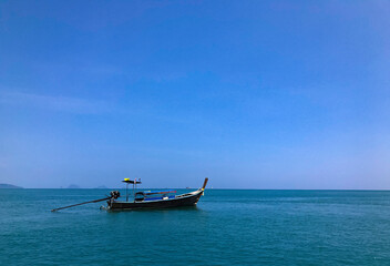 Obraz premium Krabi - Thailand - fishing boat in the sea