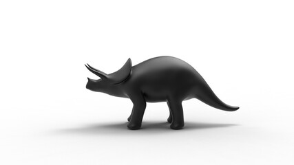 Side view of triceratops dinosaur 3d render